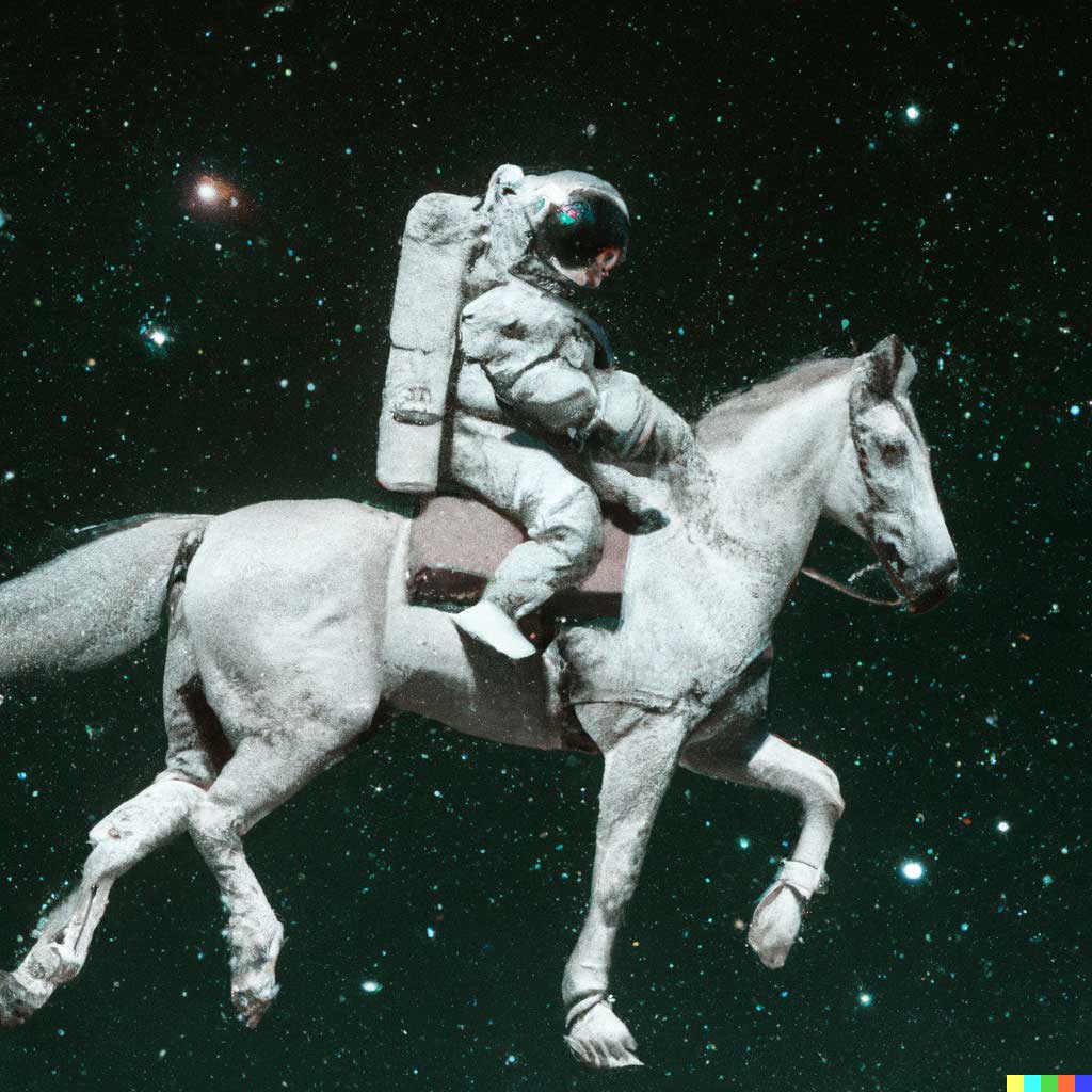 An astronaut riding a horse in a photorealistic style